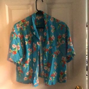 Levi’s crop button up Hawaiian shirt